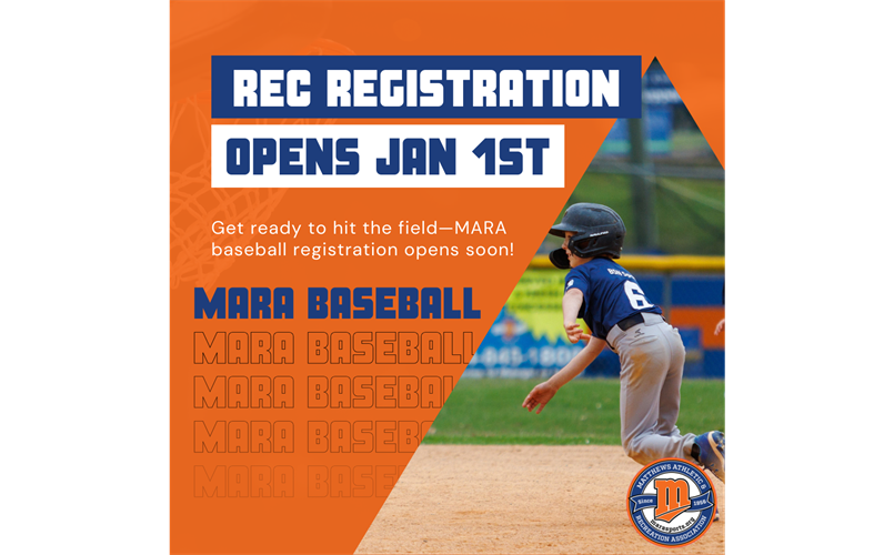 Beg. Ball, T-Ball, AA, AAA, Minors, & Majors Baseball Registration is OPEN!