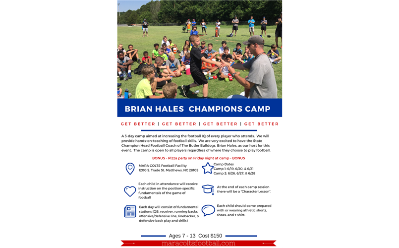 Brian Hales/MARA Champions Football Camp